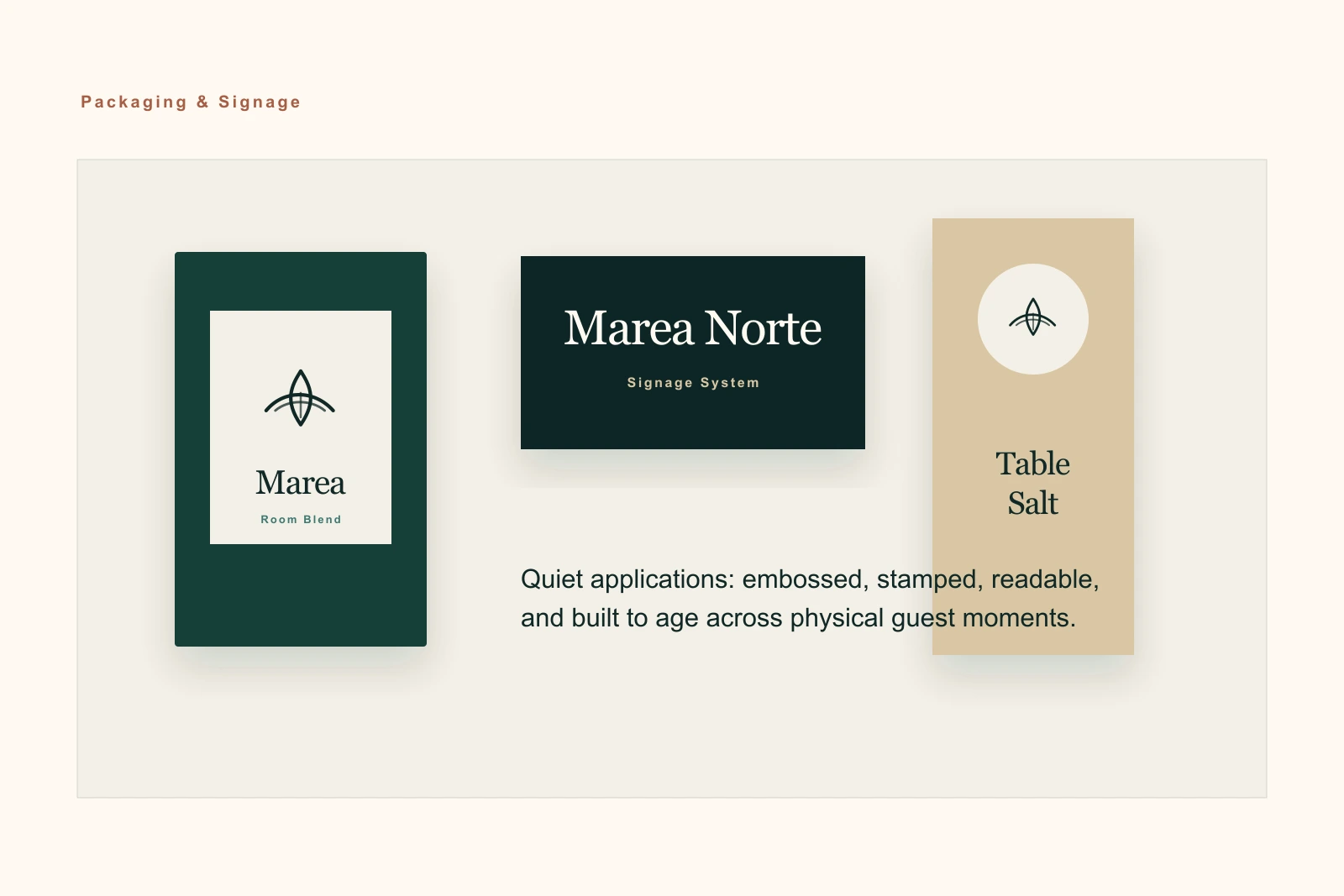 Marea Norte packaging and stationery