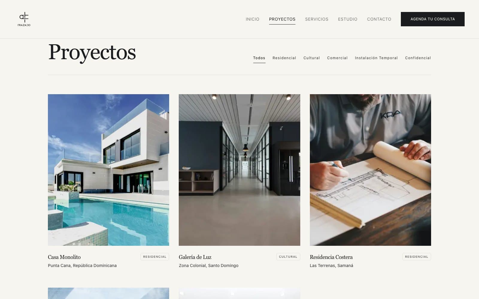 Trazado website shown on desktop