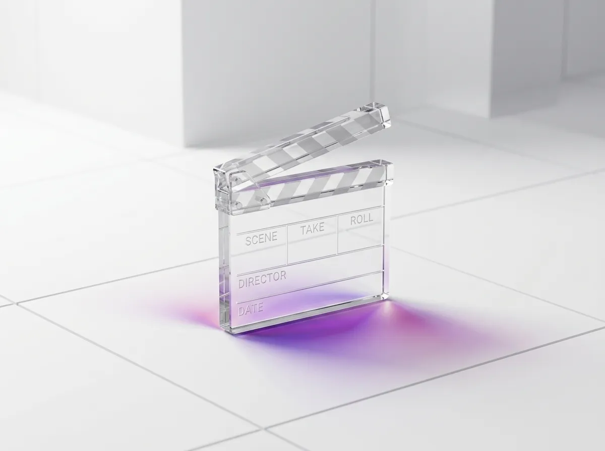 Claqueta lista para una producción de video de marca.